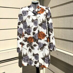 NVSCO 2107 Italy Floral Roses Print Jacket